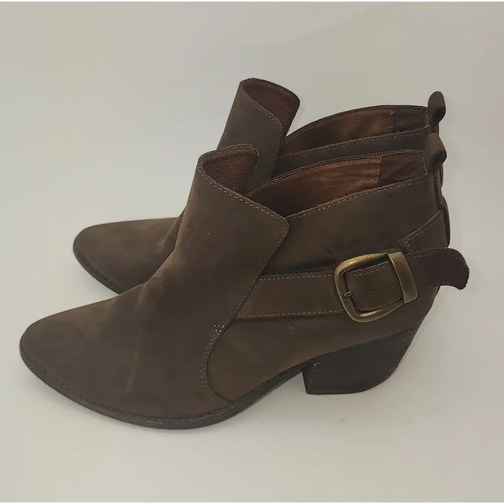 Jeffrey Campbell Ibiza Jonás Leather Brown Booties Size 9.5 Womens